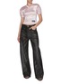 Figure View - Click To Enlarge - ALEXANDERWANG - All Over Embellished Dark Wash Cotton Balloon Jeans