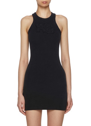 Main View - Click To Enlarge - T BY ALEXANDER WANG - Distressed Edge Logo Mini Dress