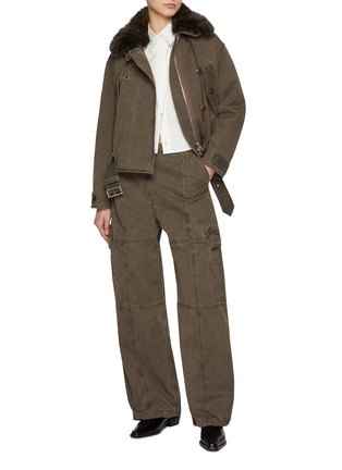 Figure View - Click To Enlarge - KENZO - Dyed Cotton Canvas Cargo Trousers