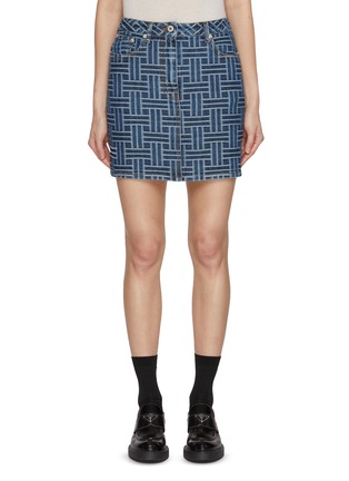 Main View - Click To Enlarge - KENZO - Geometry Cotton Mini Skirt