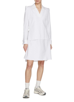 Figure View - Click To Enlarge - KENZO - Pleated Cotton Shirt Dress