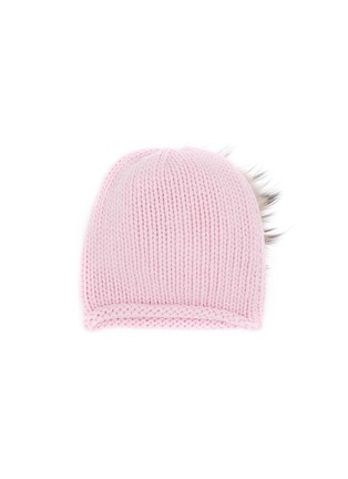 Figure View - Click To Enlarge - INVERNI - Sude Fur Pom Pom Cashmere Fold Beanie