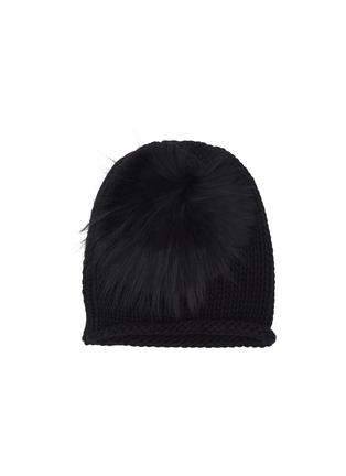 Main View - Click To Enlarge - INVERNI - Sude Fur Pom Pom Cashmere Fold Beanie