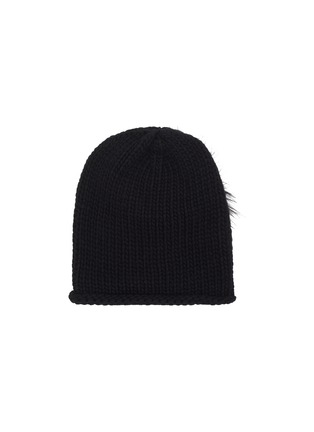 Figure View - Click To Enlarge - INVERNI - Sude Fur Pom Pom Cashmere Fold Beanie