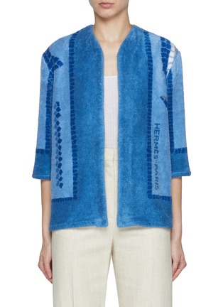 Main View - Click To Enlarge - LILYEVE - Collarless Open Front Terry Jacket