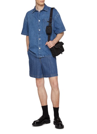 Figure View - Click To Enlarge - PRADA - Medium Wash Pocket Denim Shirt