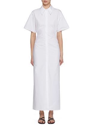 Main View - Click To Enlarge - CALCATERRA - Fitted Waist Long Cotton Dress