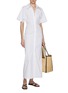 Figure View - Click To Enlarge - CALCATERRA - Fitted Waist Long Cotton Dress