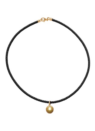 Main View - Click To Enlarge - JEWELMER - Mon Secret Golden South Sea Pearl 18K Gold Leather Cord Necklace