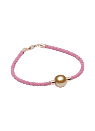 Main View - Click To Enlarge - JEWELMER - Lien Doré Pearl of Courage Golden South Sea Pearl 18K Gold Leather Cord Bracelet