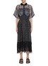 Main View - Click To Enlarge - STUDIO 133 BIYAN - Embroidered Organza Print Lace Midi Shirt Dress