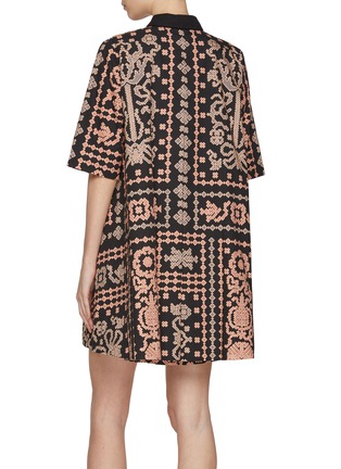 Back View - Click To Enlarge - STUDIO 133 BIYAN - Cotton Print Mini Shirt Dress