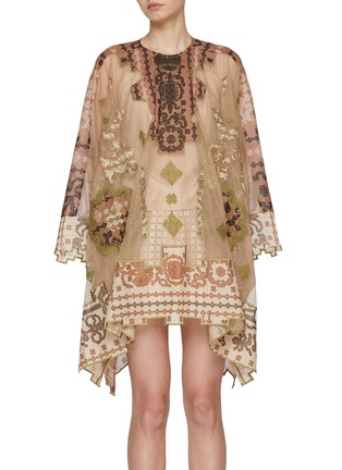 Main View - Click To Enlarge - STUDIO 133 BIYAN - Embroidered Lace Oversized Tunic Blouse