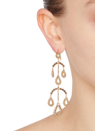 Figure View - Click To Enlarge - MARIE LAURE CHAMOREL - N° 850 Gold Finished Sterling Silver Diamond Earrings