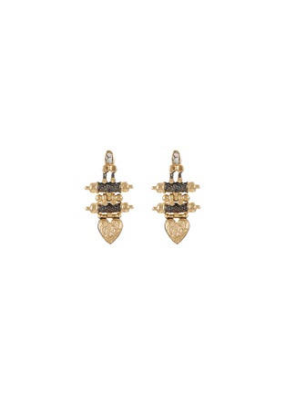 Main View - Click To Enlarge - MARIE LAURE CHAMOREL - Gold Finished Sterling Silver Diamond Earrings