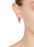 Figure View - Click To Enlarge - MARIE LAURE CHAMOREL - Gold Finished Sterling Silver Diamond Earrings