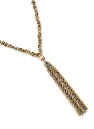 Detail View - Click To Enlarge - MARIE LAURE CHAMOREL - Sterling Sliver Woven Silk Yarn Necklace