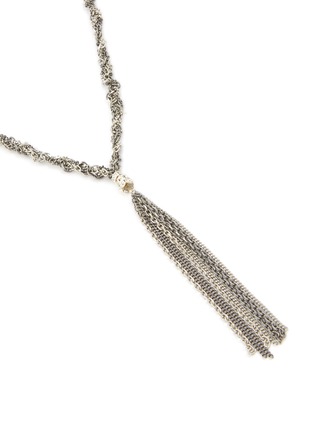 Detail View - Click To Enlarge - MARIE LAURE CHAMOREL - Ruthenium Finished Sterling Sliver Silk Yarn Necklace