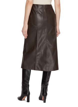 Back View - Click To Enlarge - SANDBEIGE - Grace Faux Leather Skirt