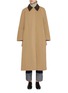 Main View - Click To Enlarge - SANDBEIGE - Contrast Collar Cotton Blend Trench Coat