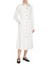 Figure View - Click To Enlarge - SANDBEIGE - Emma Stand Collar Cotton Dress