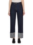 Main View - Click To Enlarge - SANDBEIGE - Cien Cotton Cuffed Leg Jeans