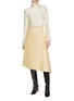 Figure View - Click To Enlarge - SANDBEIGE - Birkin Asymmetrical Wool Skirt