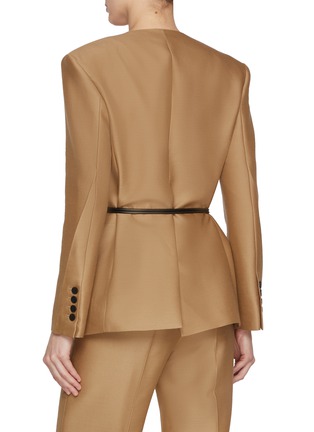 Back View - Click To Enlarge - SANDBEIGE - Birkin Wool Silk Jacket