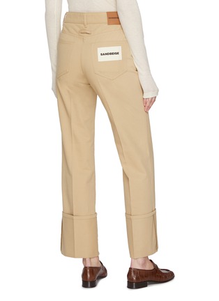 Back View - Click To Enlarge - SANDBEIGE - Benjamin Cropped Cotton Pants