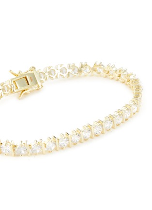 Detail View - Click To Enlarge - CZ BY KENNETH JAY LANE - Cubic Zirconia 14K Gold Plated Brass Tennis Bracelet