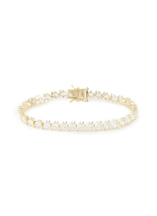 Main View - Click To Enlarge - CZ BY KENNETH JAY LANE - Cubic Zirconia 14K Gold Plated Brass Tennis Bracelet