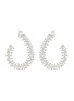 Main View - Click To Enlarge - CZ BY KENNETH JAY LANE - Cubic Zirconia Rhodium Plated Brass Curved Trend Earrings