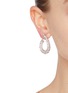 Figure View - Click To Enlarge - CZ BY KENNETH JAY LANE - Cubic Zirconia Rhodium Plated Brass Curved Trend Earrings