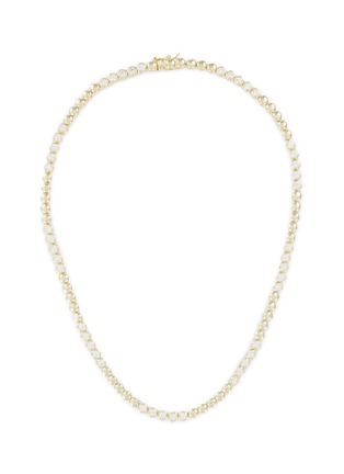 Main View - Click To Enlarge - CZ BY KENNETH JAY LANE - Cubic Zirconia 14K Gold Plated Brass Tennis Necklace