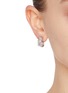 Figure View - Click To Enlarge - CZ BY KENNETH JAY LANE - Cubic Zirconia Rhodium Plated Brass Square Earrings