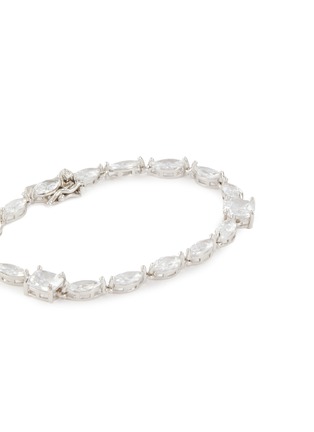 Detail View - Click To Enlarge - CZ BY KENNETH JAY LANE - Cubic Zirconia Rhodium Plated Brass Tennis Bracelet