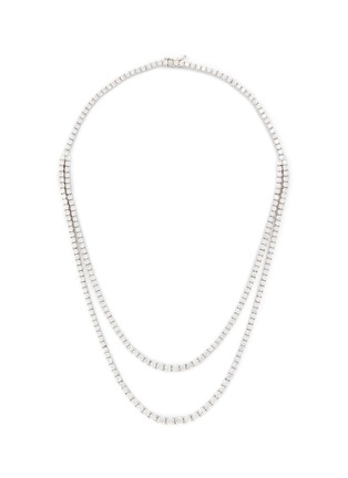 Main View - Click To Enlarge - CZ BY KENNETH JAY LANE - Cubic Zirconia Rhodium Plated Brass Layered Tennis Necklace