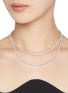 Figure View - Click To Enlarge - CZ BY KENNETH JAY LANE - Cubic Zirconia Rhodium Plated Brass Layered Tennis Necklace