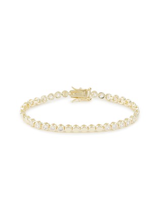 Main View - Click To Enlarge - CZ BY KENNETH JAY LANE - Cubic Zirconia 14k Gold Plated Brass Bezel Tennis Bracelet