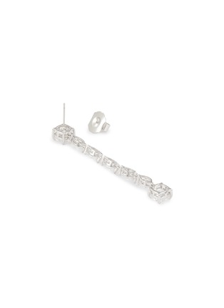 Detail View - Click To Enlarge - CZ BY KENNETH JAY LANE - Cubic Zirconia Rhodium Plated Brass Linear Drop Earrings