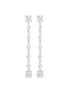 Main View - Click To Enlarge - CZ BY KENNETH JAY LANE - Cubic Zirconia Rhodium Plated Brass Linear Drop Earrings