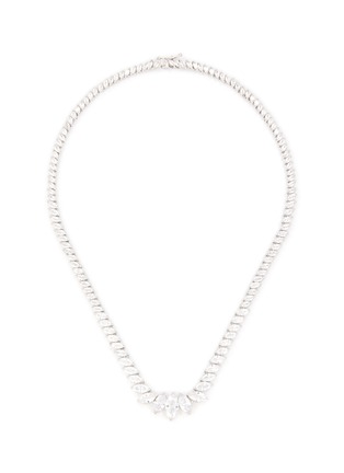 Main View - Click To Enlarge - CZ BY KENNETH JAY LANE - Graduated Marquis Modern Statement Tennis Necklace