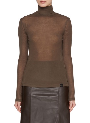 Main View - Click To Enlarge - SANDBEIGE - Sandy Turtleneck Wool Blend Top