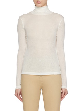 Main View - Click To Enlarge - SANDBEIGE - Sandy Turtleneck Wool Blend Top