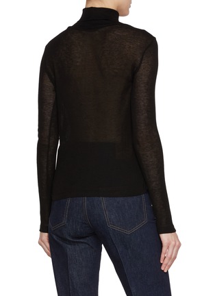 Back View - Click To Enlarge - SANDBEIGE - Sandy Turtleneck Wool Blend Top