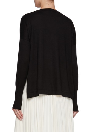 Back View - Click To Enlarge - WILD CASHMERE - Caroline Boxy Crewneck Silk Cashmere Sweater