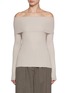 Main View - Click To Enlarge - WILD CASHMERE - April Off Shoulder Roll Neck Ribbed Silk Cashmere Sweater