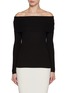 Main View - Click To Enlarge - WILD CASHMERE - April Off Shoulder Roll Neck Ribbed Silk Cashmere Sweater