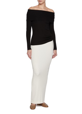 Figure View - Click To Enlarge - WILD CASHMERE - April Off Shoulder Roll Neck Ribbed Silk Cashmere Sweater