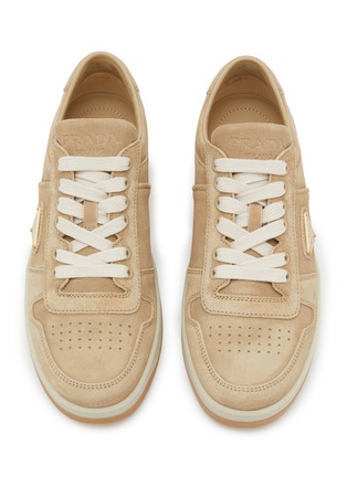 Detail View - Click To Enlarge - PRADA - Downtown Suede Low Top Womens Sneakers